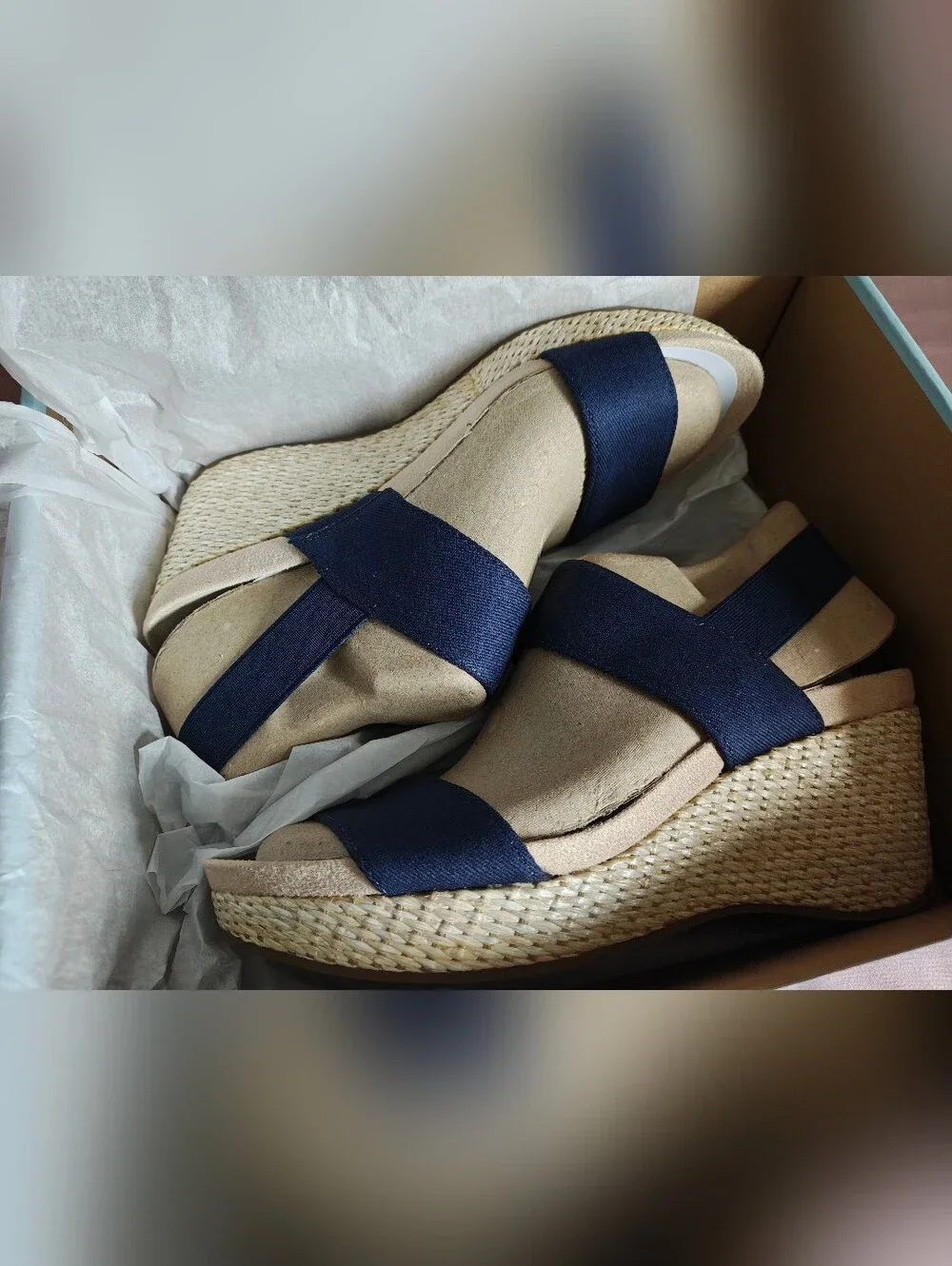 LifeStride Navy Blue Wedge Sandals